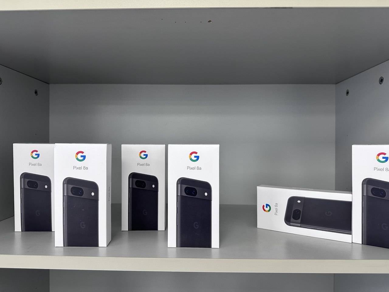 Pixel 8a Boxes on Shelf